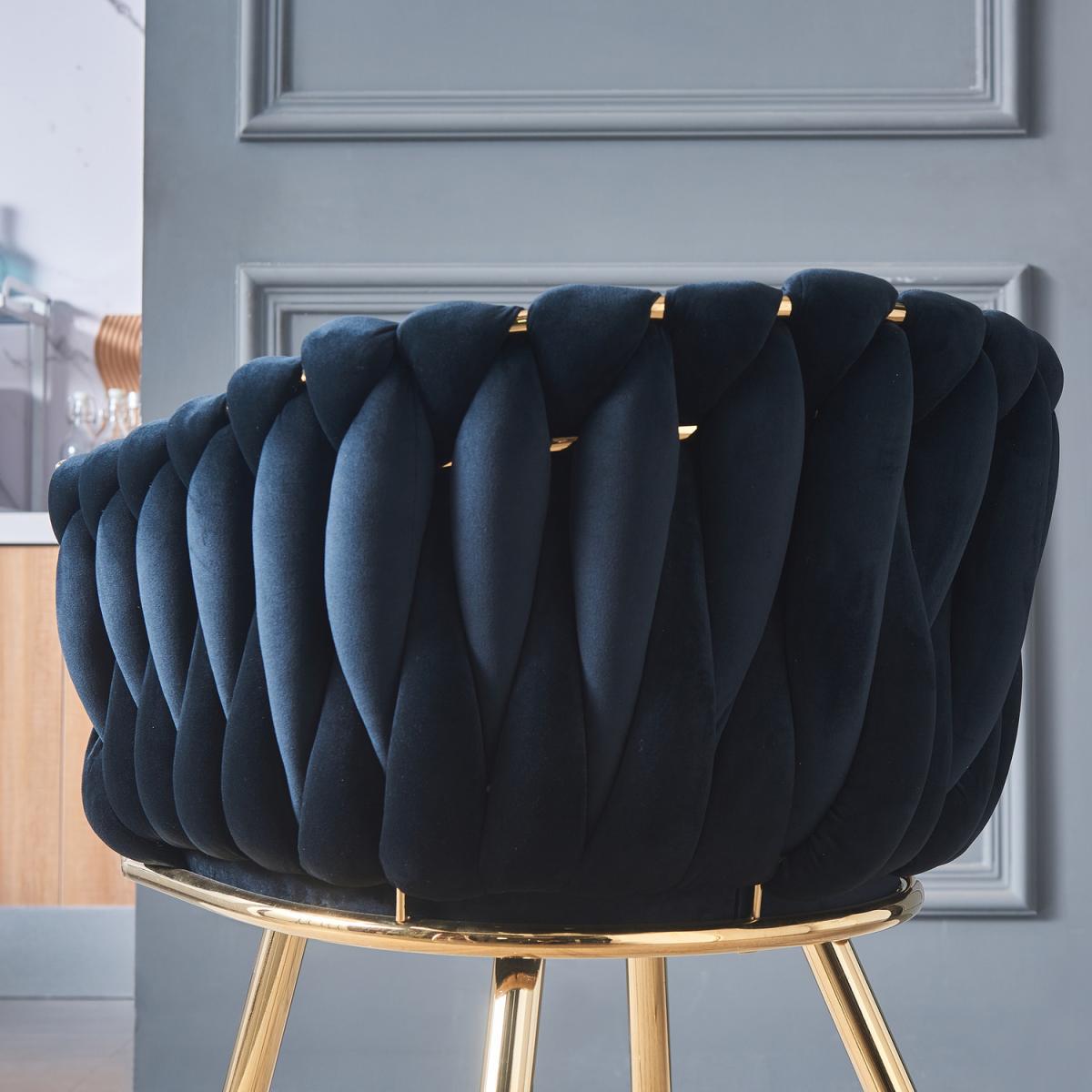 Roma Knot Velvet Dining Chair Set of 4 - Black – image 3