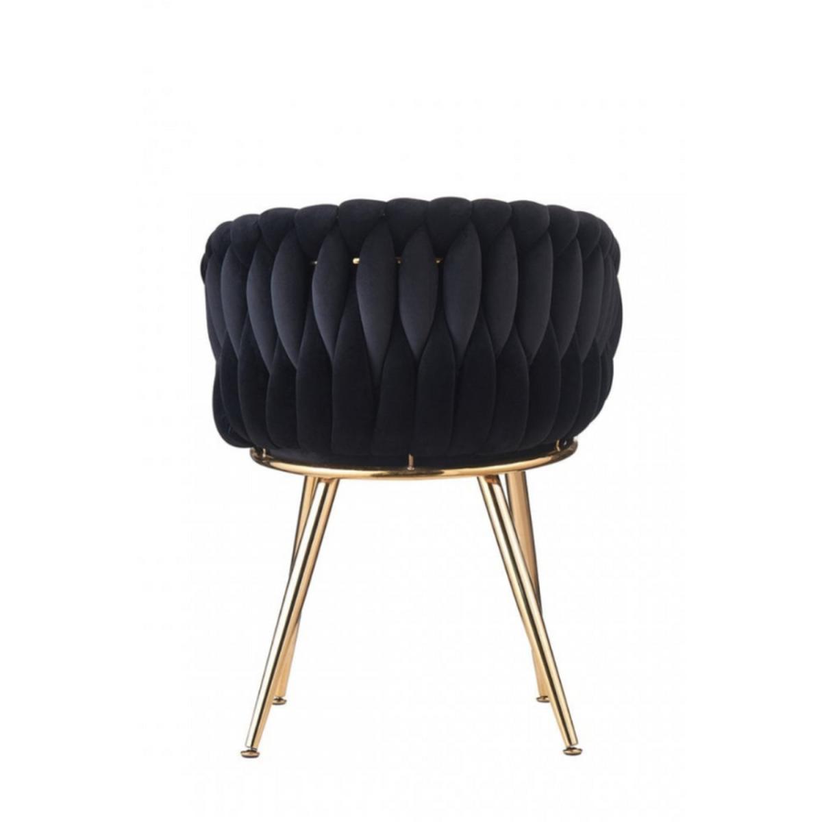 Roma Knot Velvet Dining Chair Set of 4 - Black – image 6