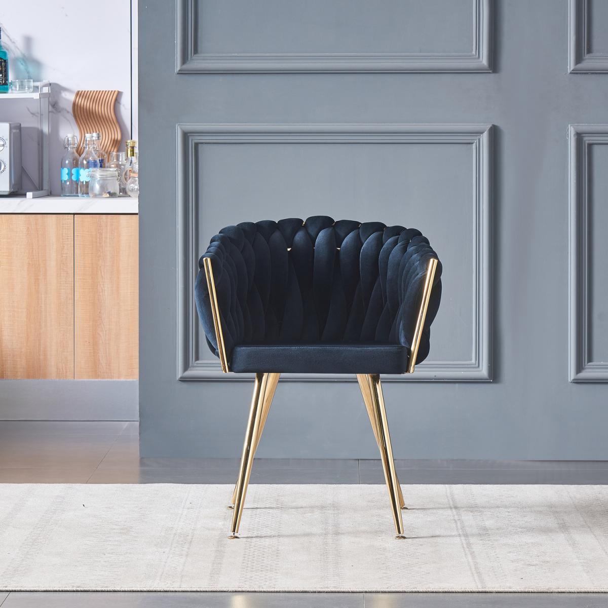 Roma Knot Velvet Dining Chair Set of 4 - Black – image 7