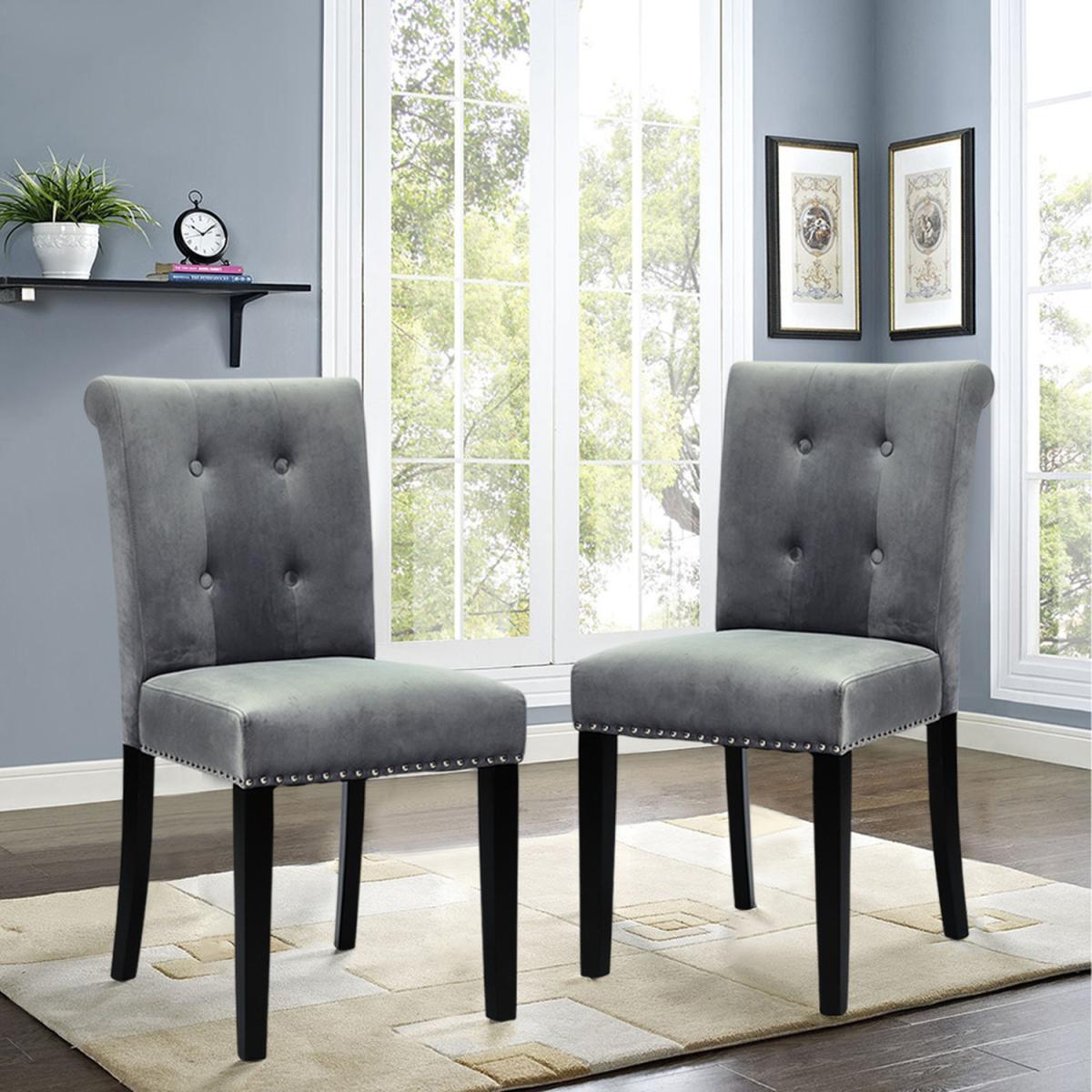 Leisure Velvet Chairs - Light Grey – image 5