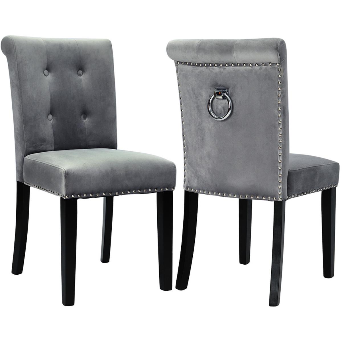 Leisure Velvet Chairs - Light Grey – image 7