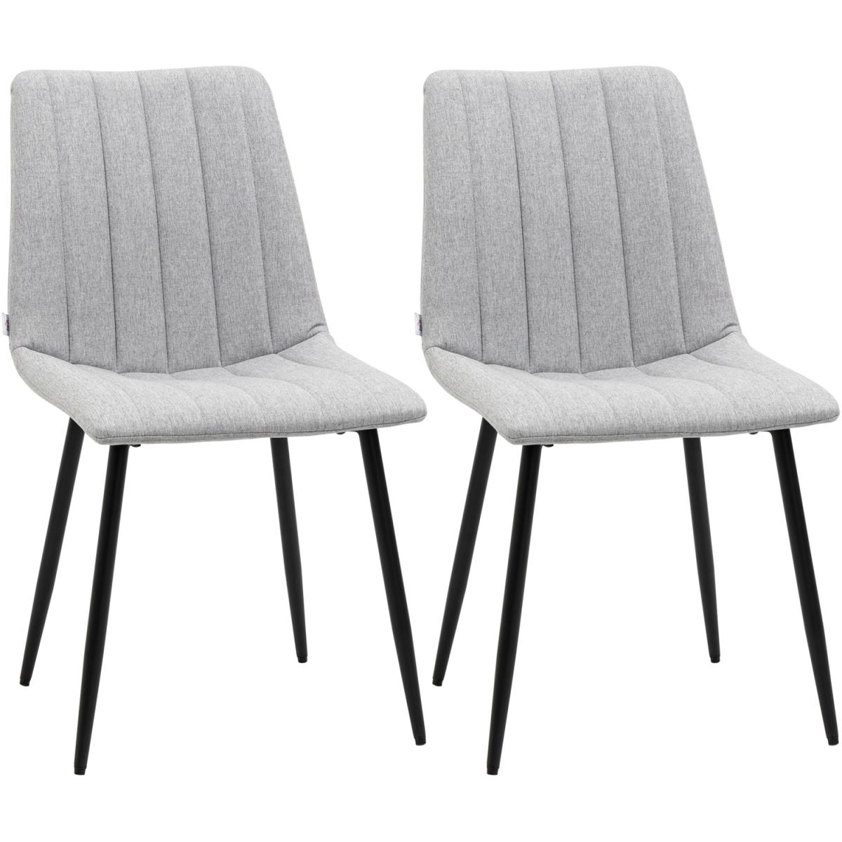 Dining Chairs Set of 2, Upholstered Kitchen Chairs with Back - Grey – image 8