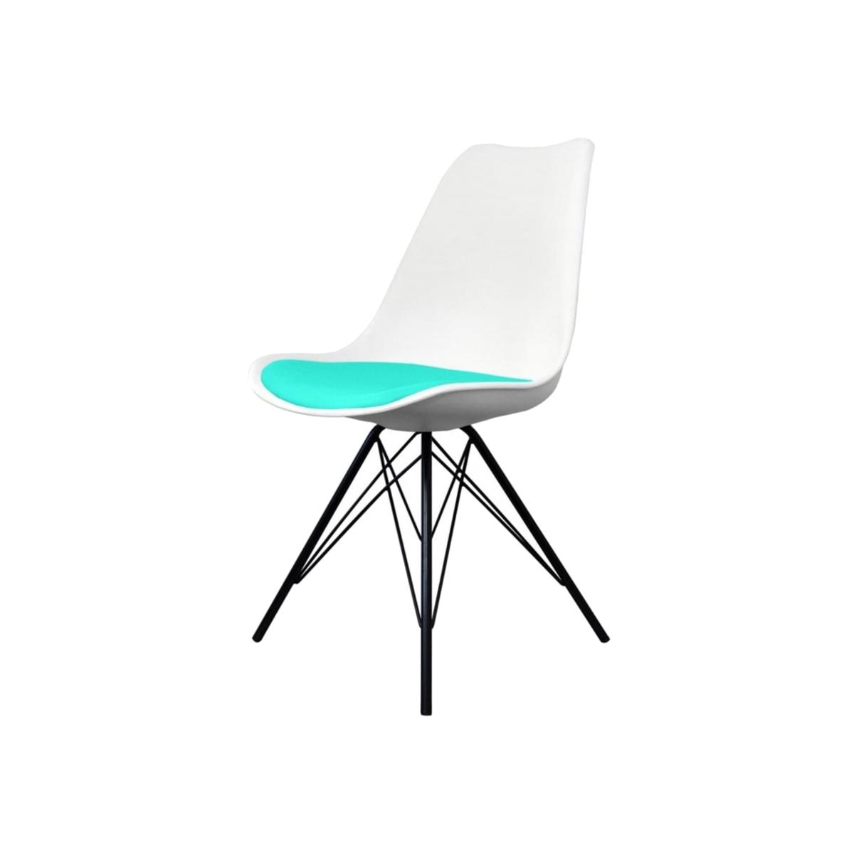 Soho Plastic Dining Chair with Metal Legs - Aqua