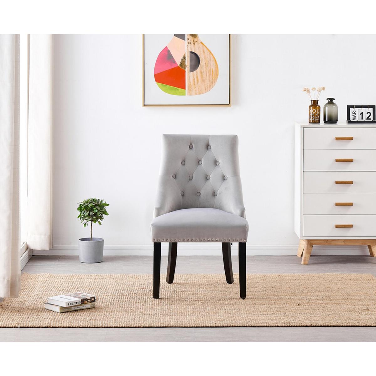 Windsor LUX Velvet Dining Chair Single - Light Grey – image 2