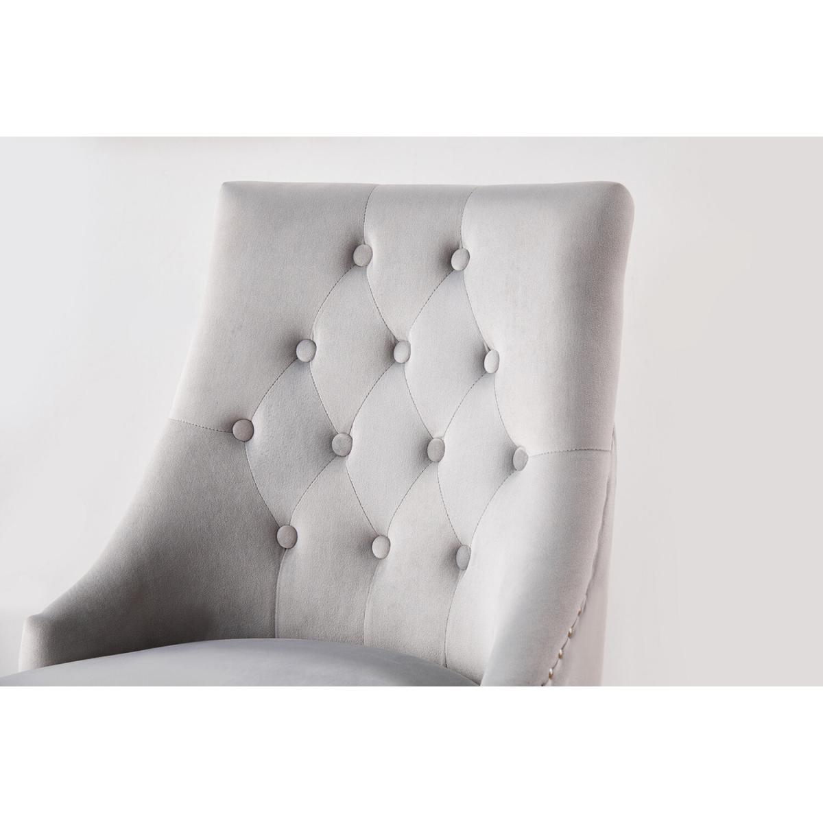 Windsor LUX Velvet Dining Chair Single - Light Grey – image 5