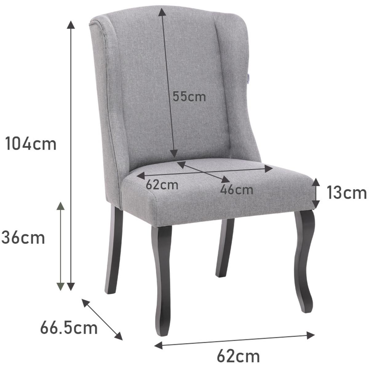 Linen Dining Chair Set Of 2 - Grey – image 7