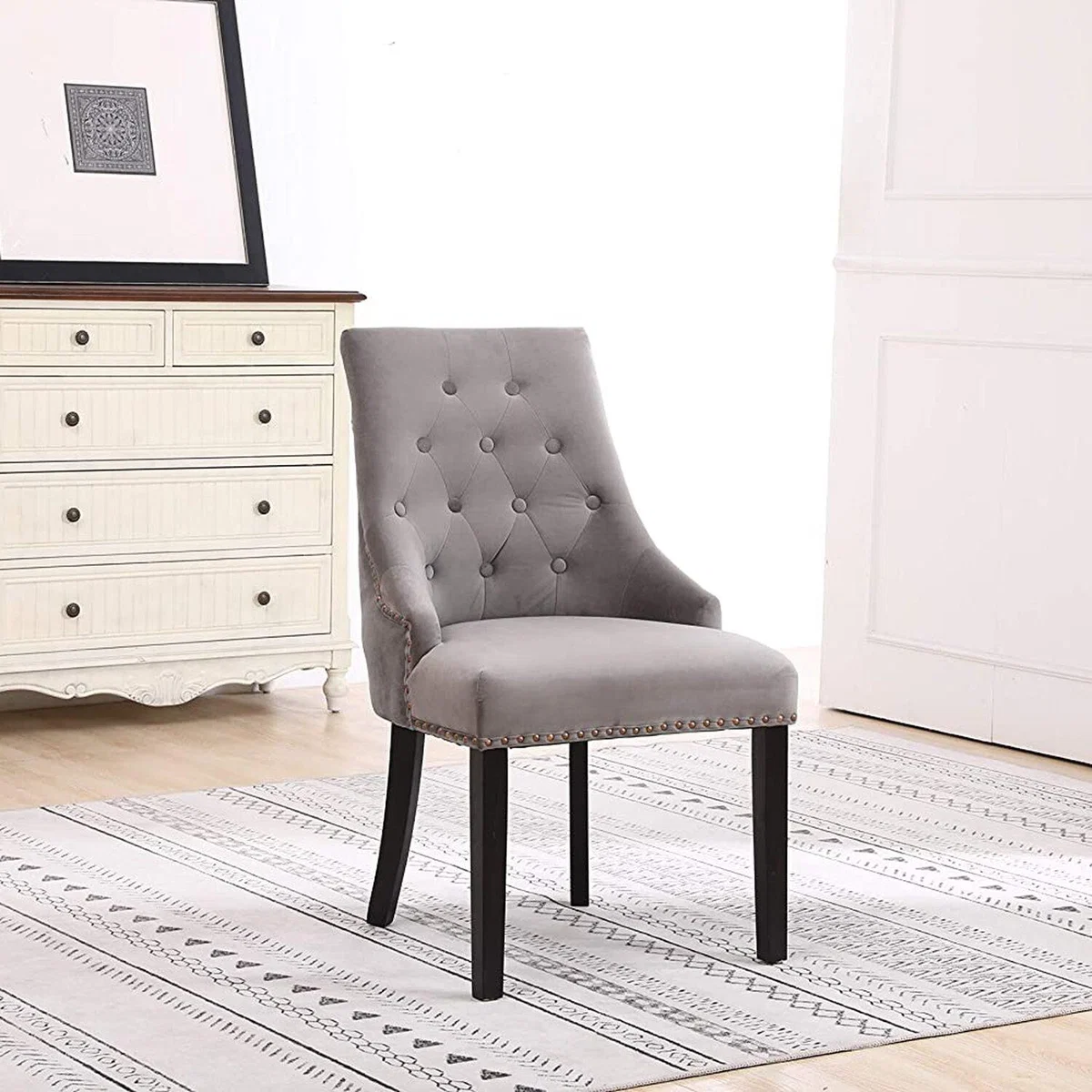 Neo Studded Velvet Dining Chair - Midnight Blue – image 7