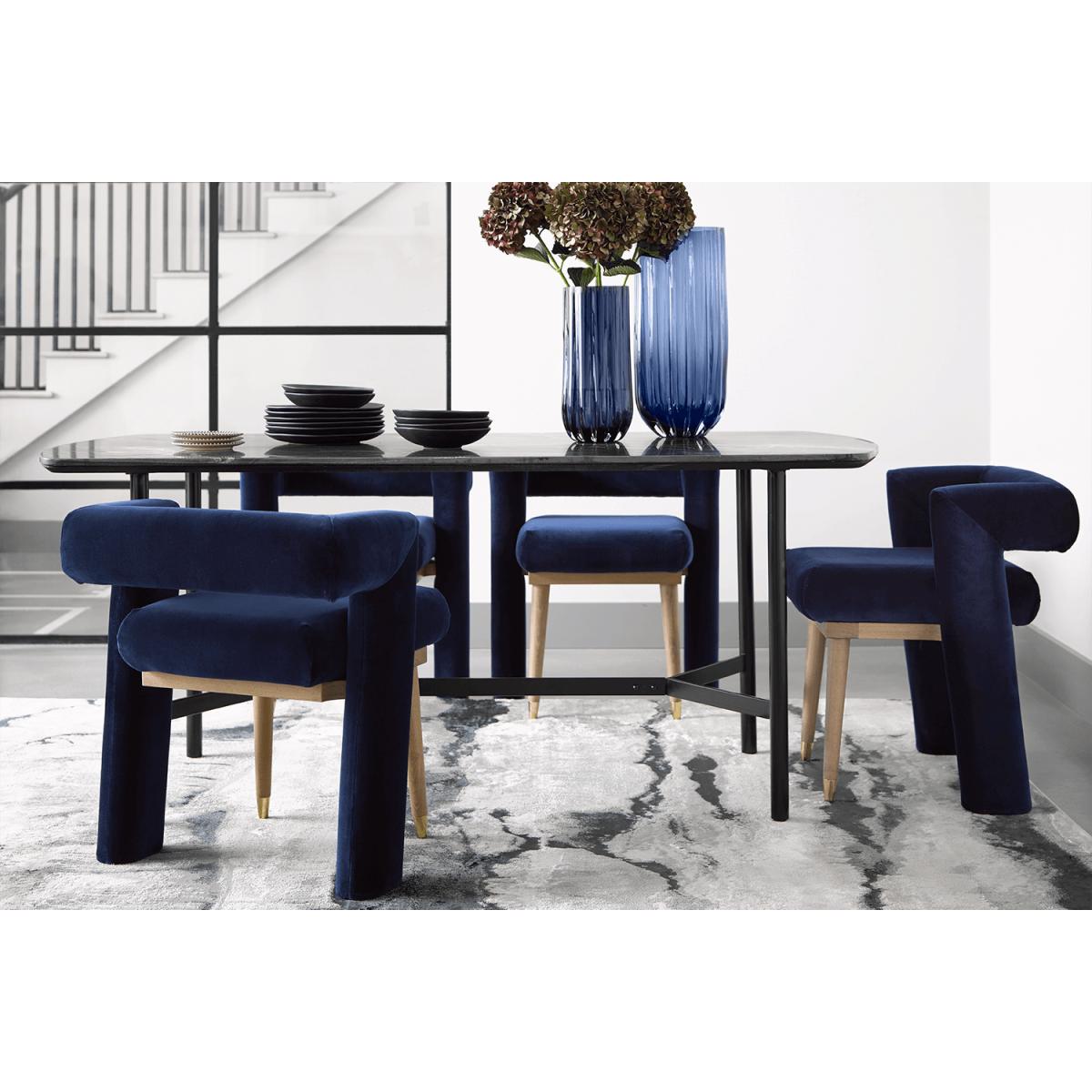 Fonda Dining Chair in Fawn Aquaclean Clever Velvet – image 2