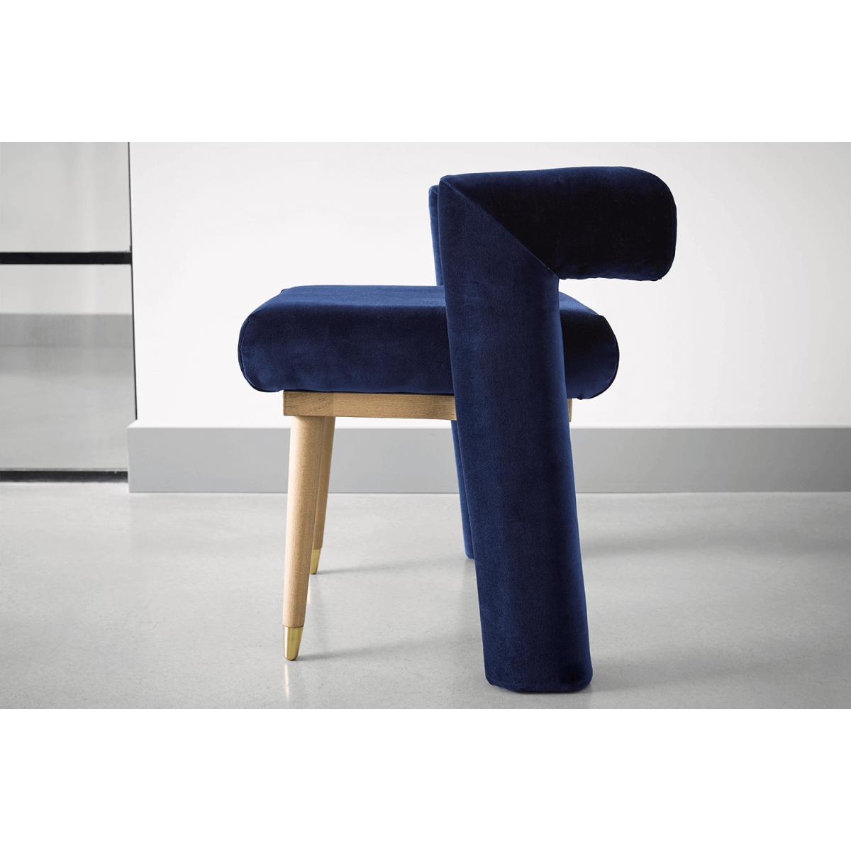 Fonda Dining Chair in Fawn Aquaclean Clever Velvet – image 4