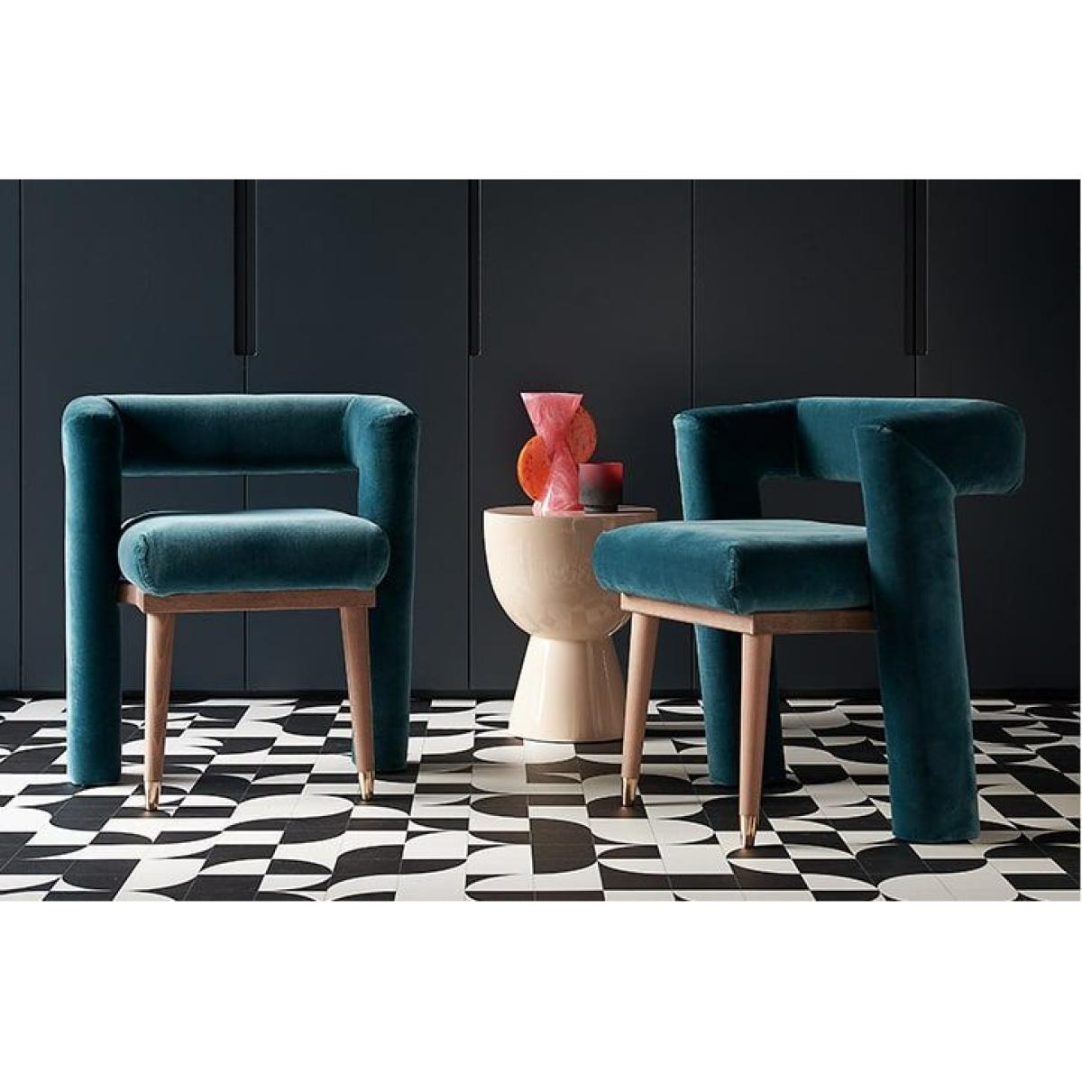 Fonda Dining Chair in Fawn Aquaclean Clever Velvet – image 6