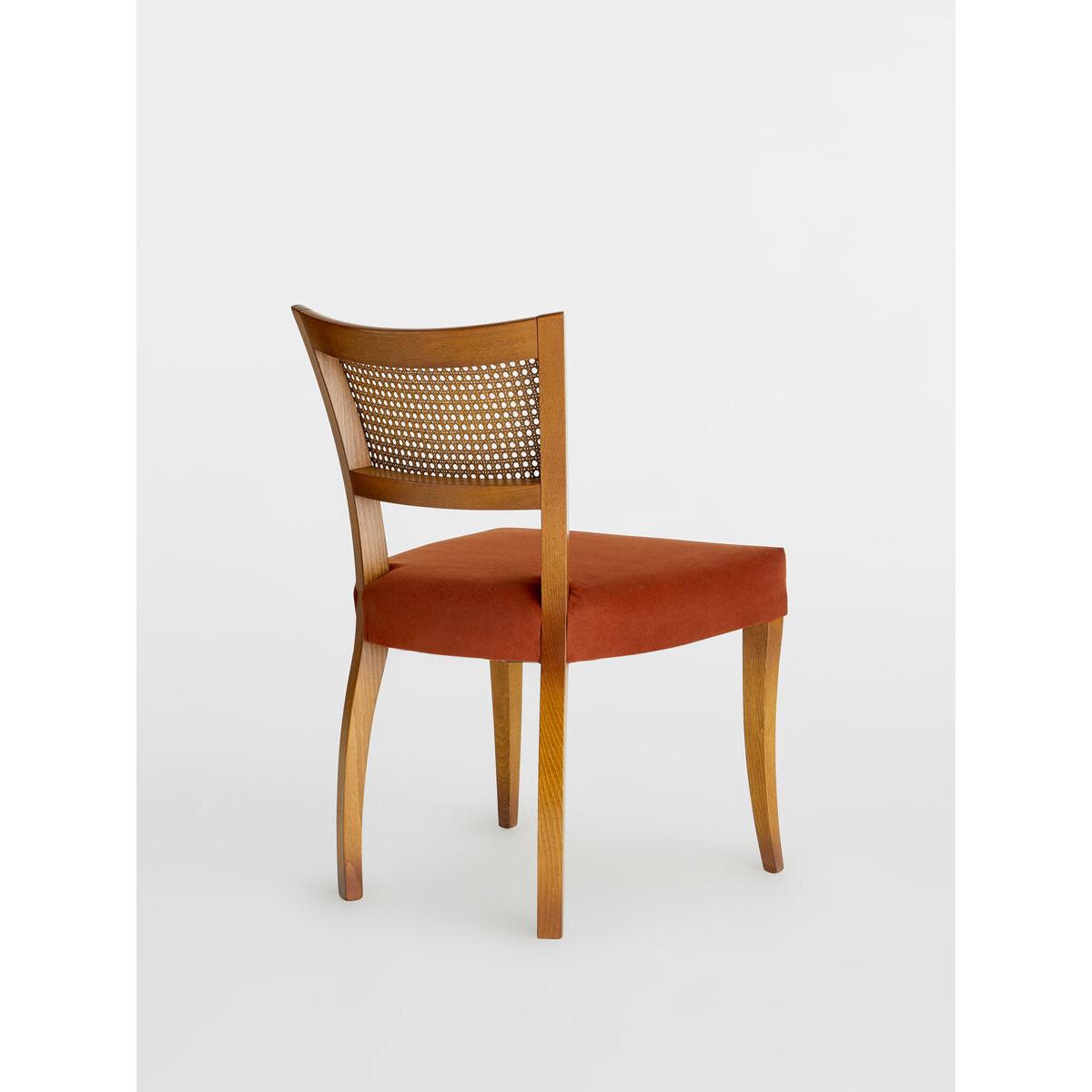 Pair of Molina Dining Chairs Cane Back Velvet, Umber UK – image 5