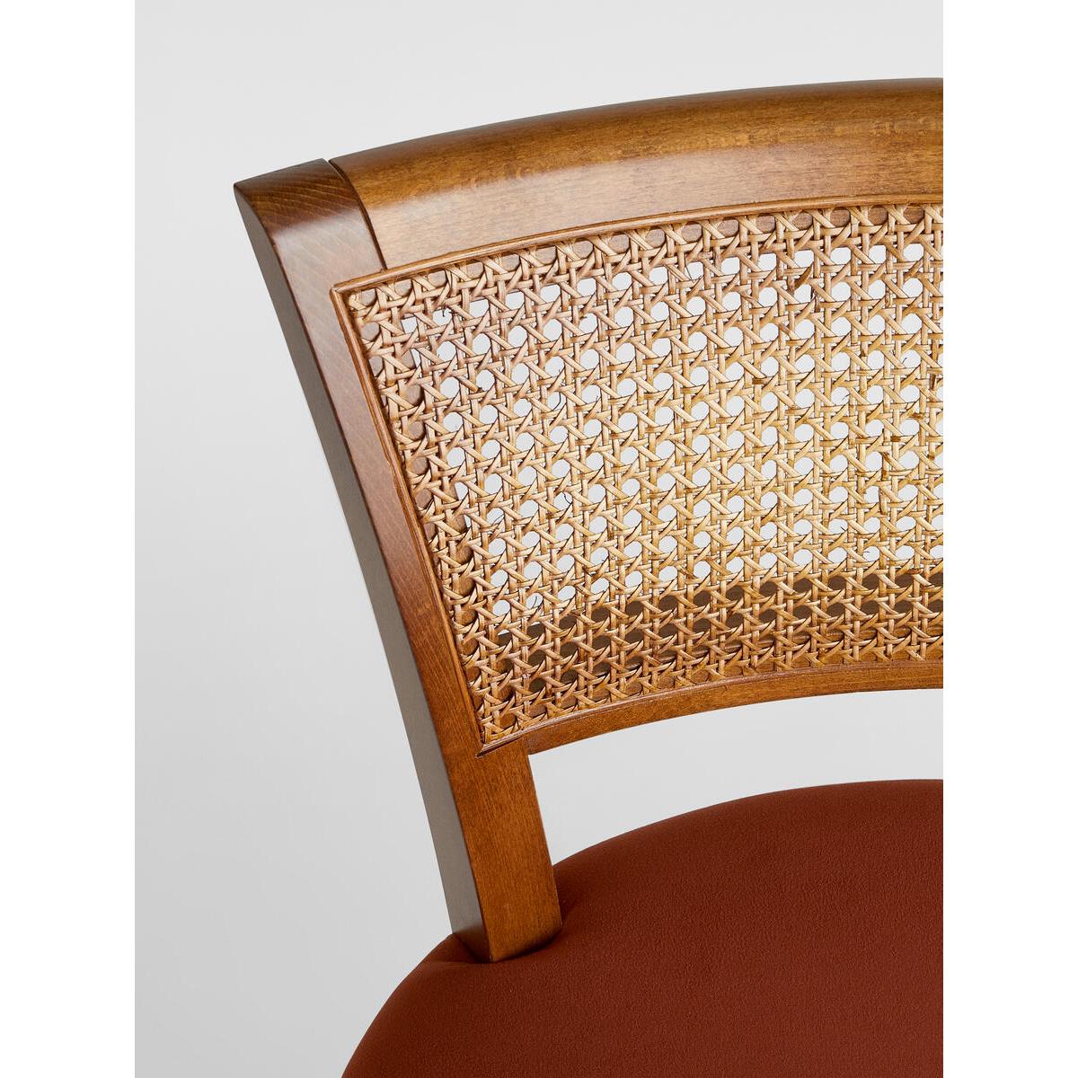 Pair of Molina Dining Chairs Cane Back Velvet, Umber UK – image 7