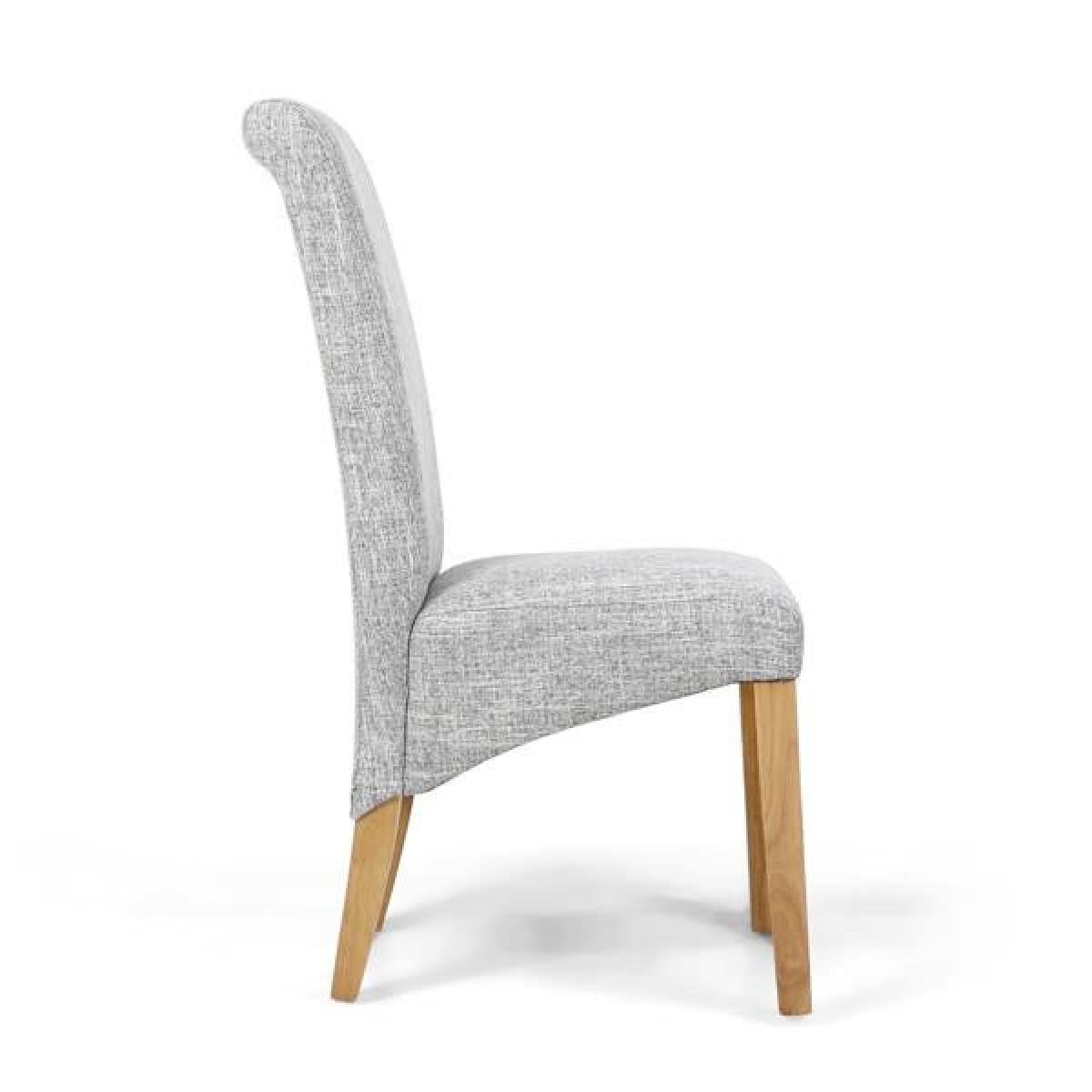 Shankar Karta Scroll Back Flax Effect Grey Weave Dining Chair (2pk) – image 3
