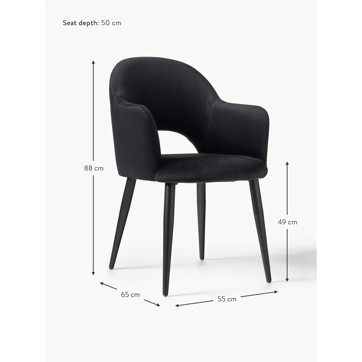 Velvet Armchair Rachel – image 8