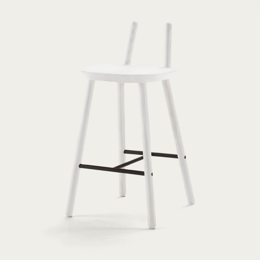 White Naive Semi Bar Stool – image 5