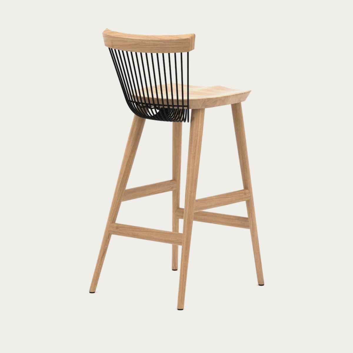 Oak & Black WW Bar Stool – image 2