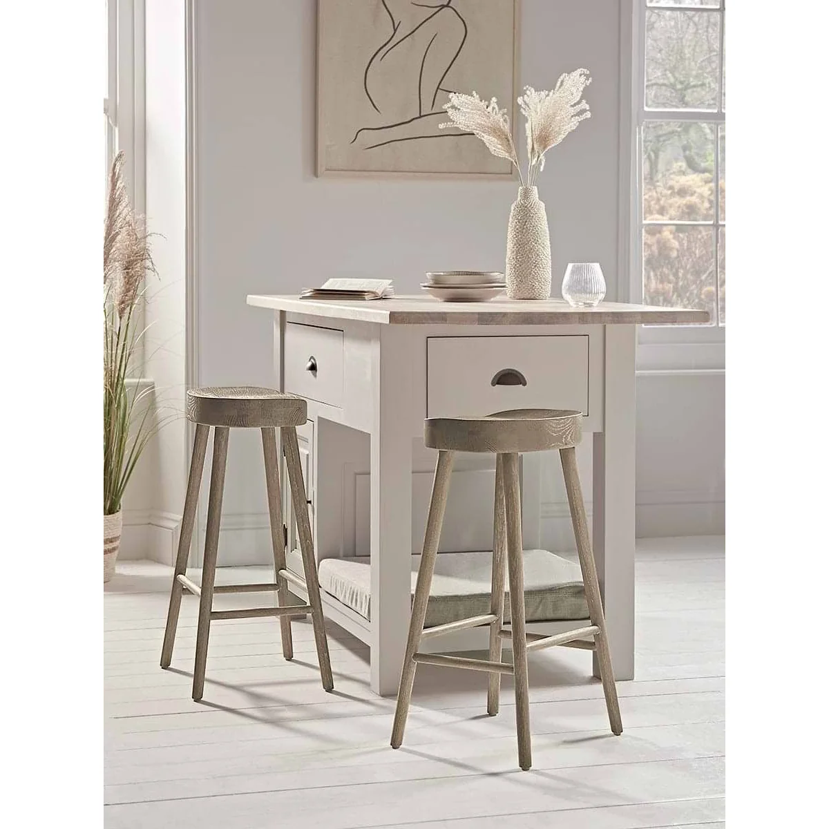 Weathered Oak Counter Stool - Greywash – image 2