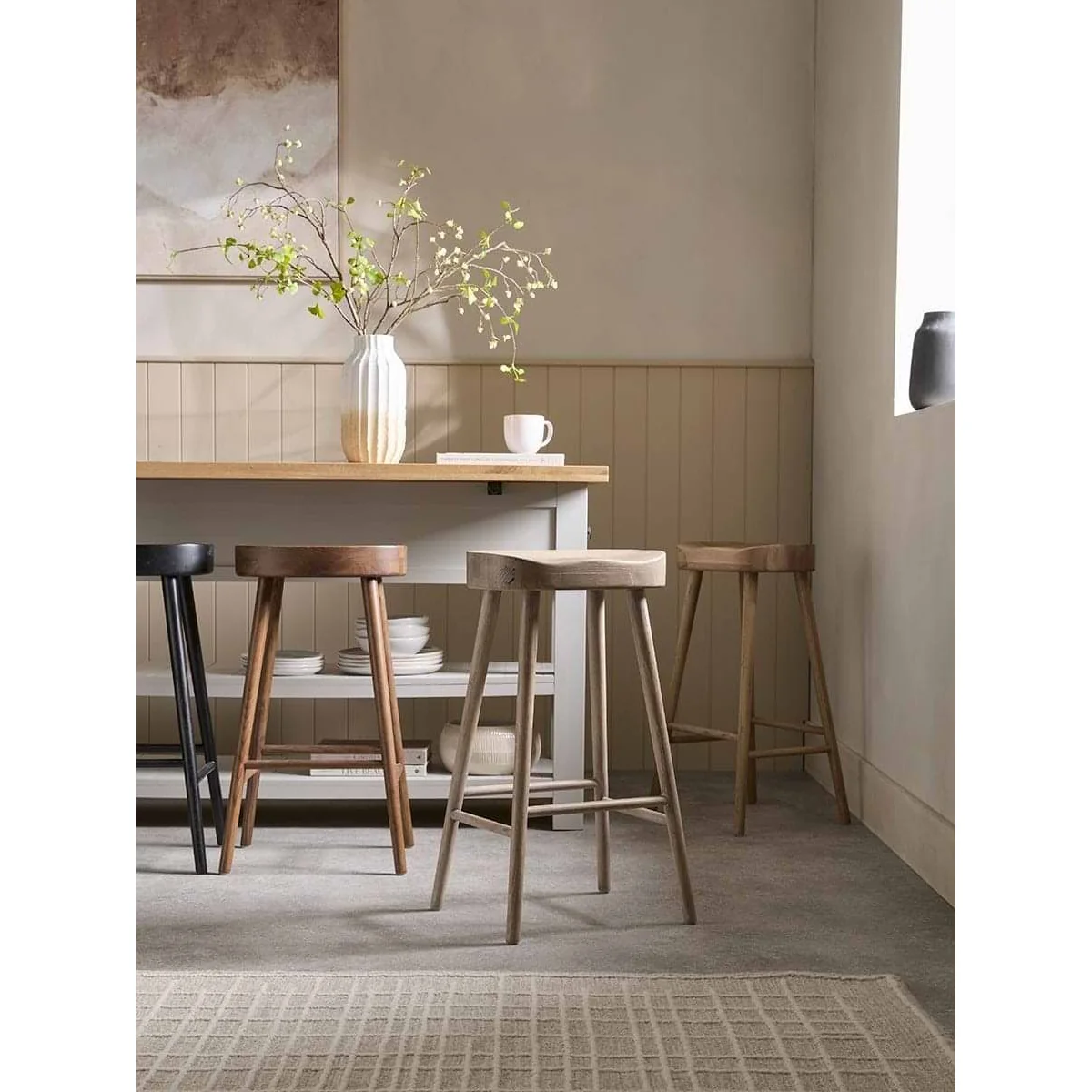 Weathered Oak Counter Stool - Greywash – image 3