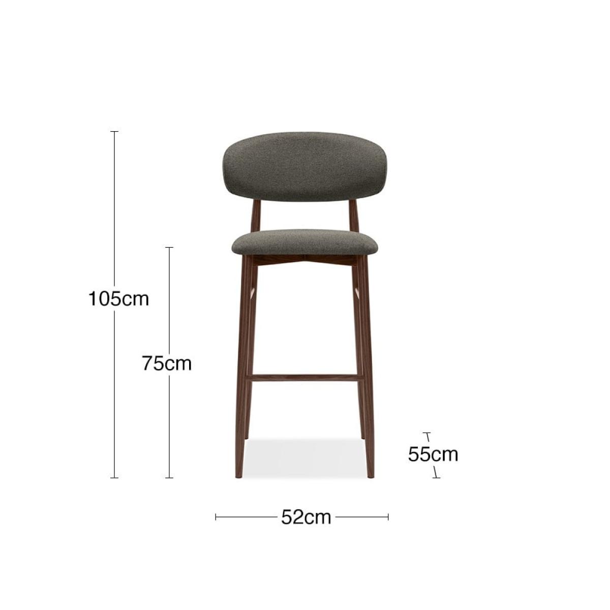 £20  Off  Halston Bar Stool, Speckled Grey Sustainable Fabric – image 9