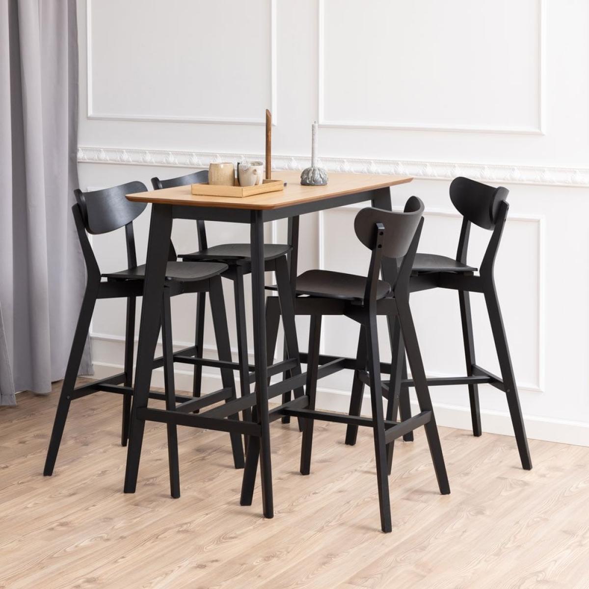 Roxby Wooden Bar Stool, Black – image 2