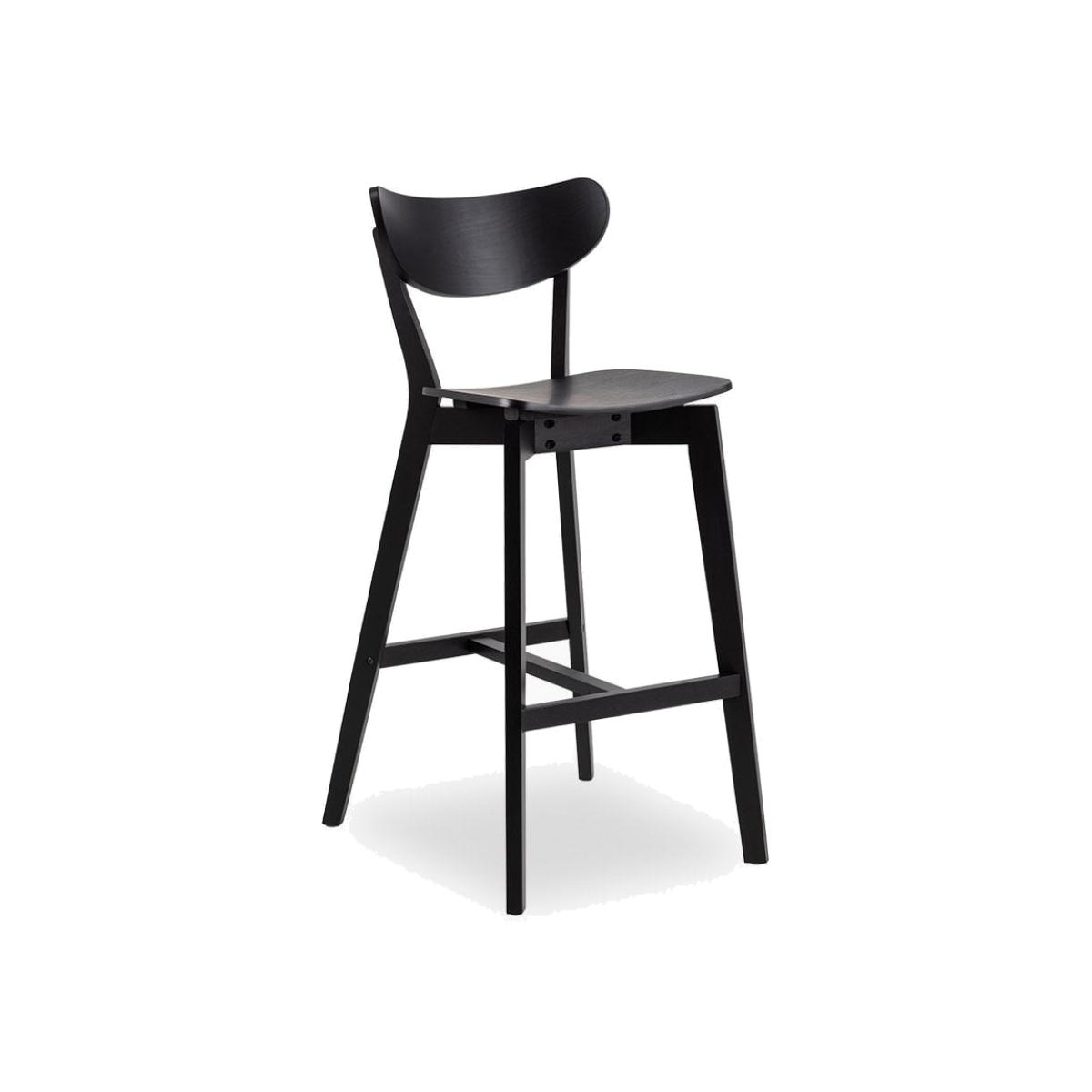 Roxby Wooden Bar Stool, Black – image 1