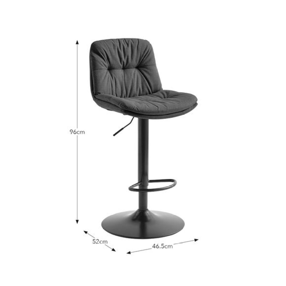 Thalia Height Adjustable Barstool, Fabric – image 7
