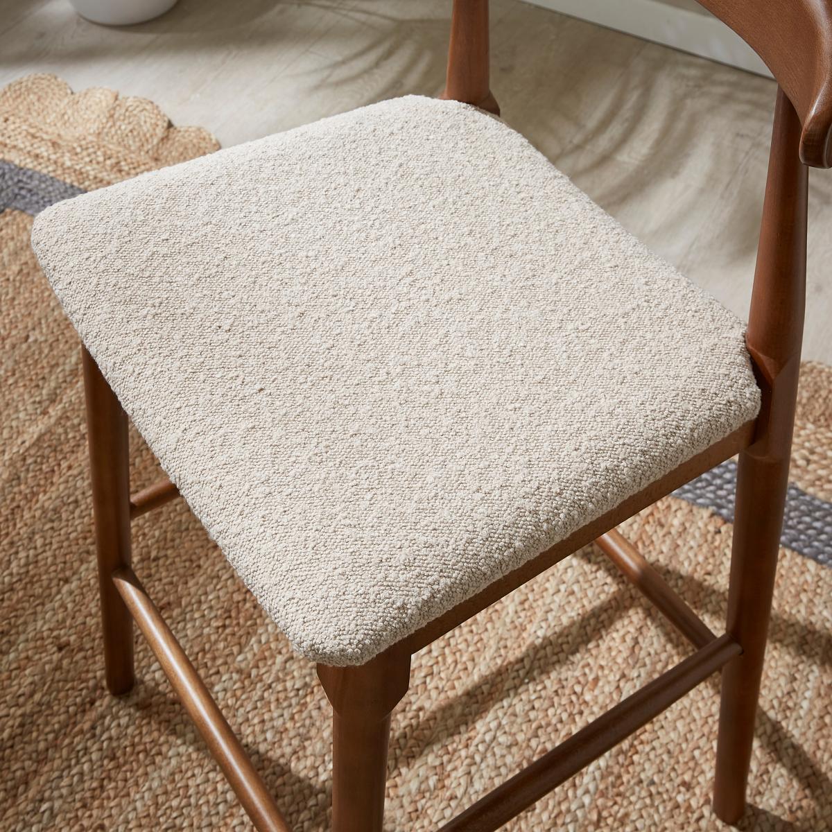 Elements Alva Bar Height Stool, Warm Sand Boucle Brown – image 2