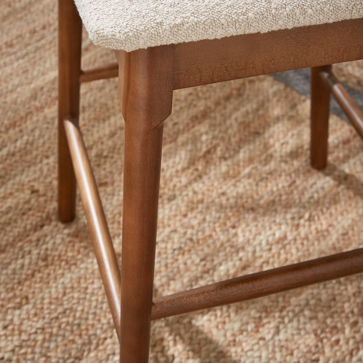 Elements Alva Bar Height Stool, Warm Sand Boucle Brown – image 4