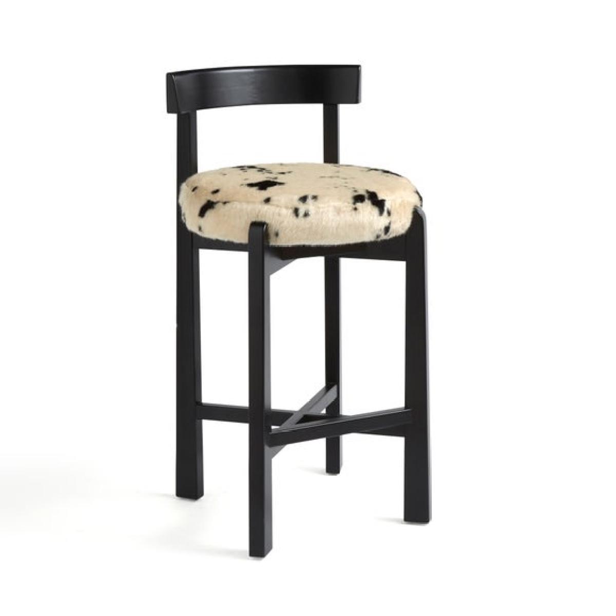 Camille Counter Height Barstool, Cow Print Fur – image 2