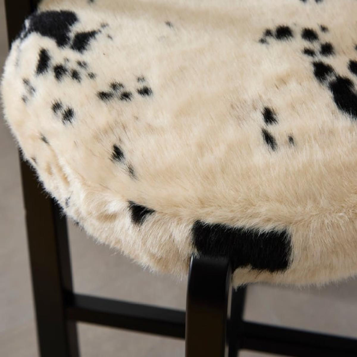 Camille Counter Height Barstool, Cow Print Fur – image 3