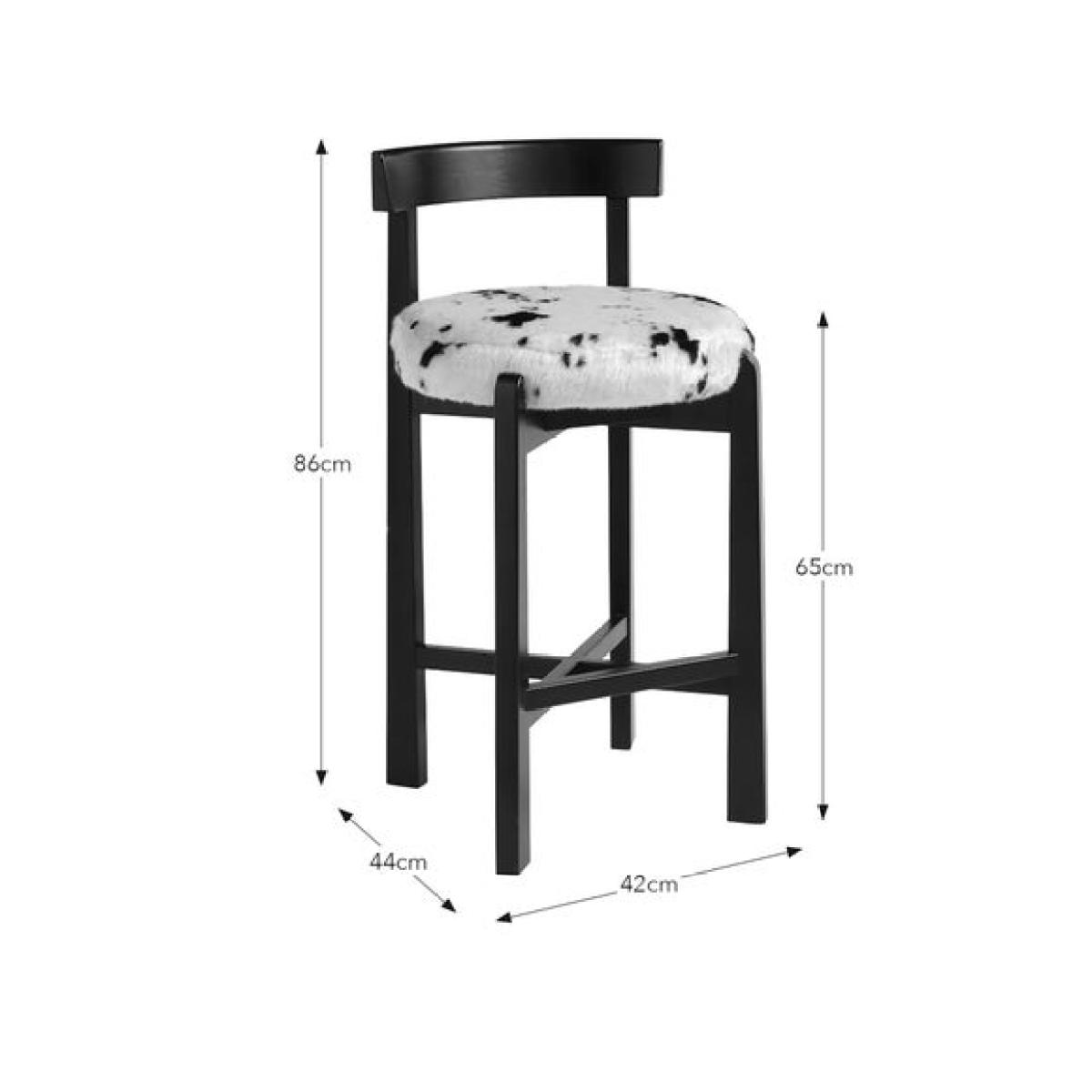 Camille Counter Height Barstool, Cow Print Fur – image 6