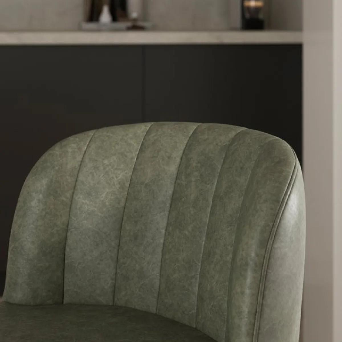 Mylo Gaslift Barstool, Faux Leather – image 3