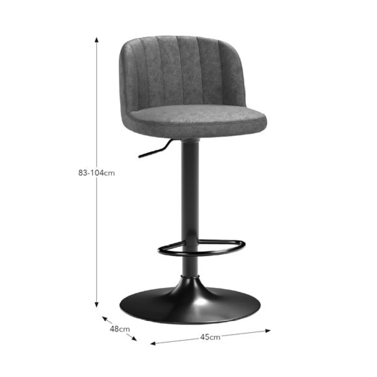 Mylo Gaslift Barstool, Faux Leather – image 8