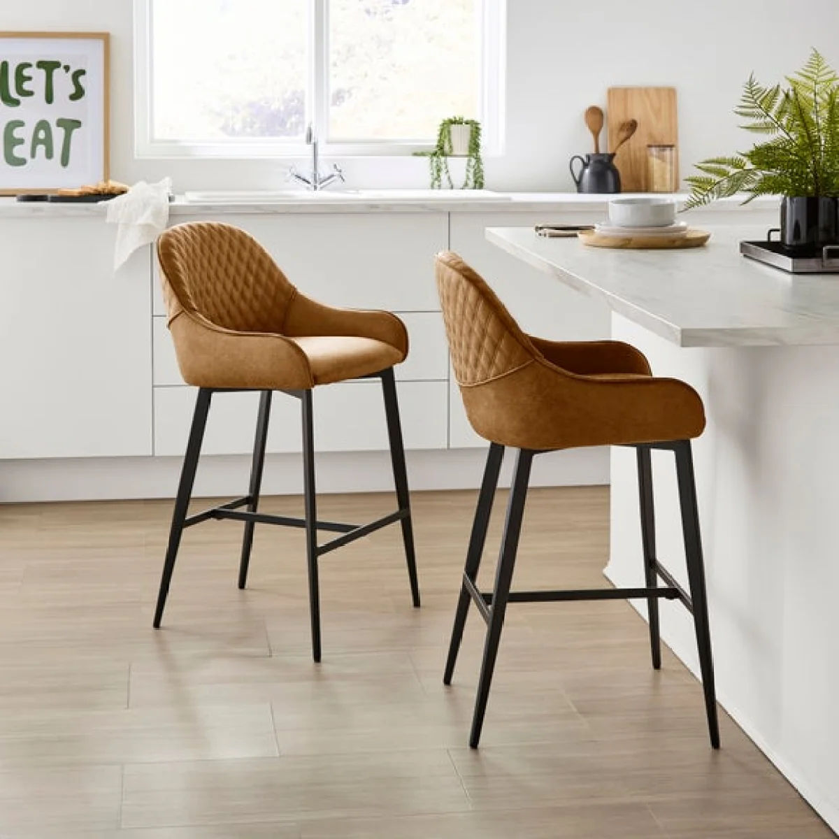 Hudson Bar Stool, Faux Leather – image 2