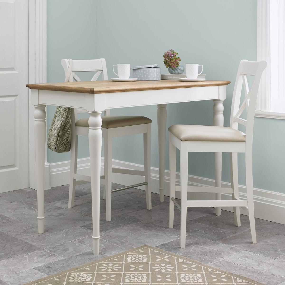 Eaton Cross Back Pair Of Bar Stools - Cream Cream – image 3