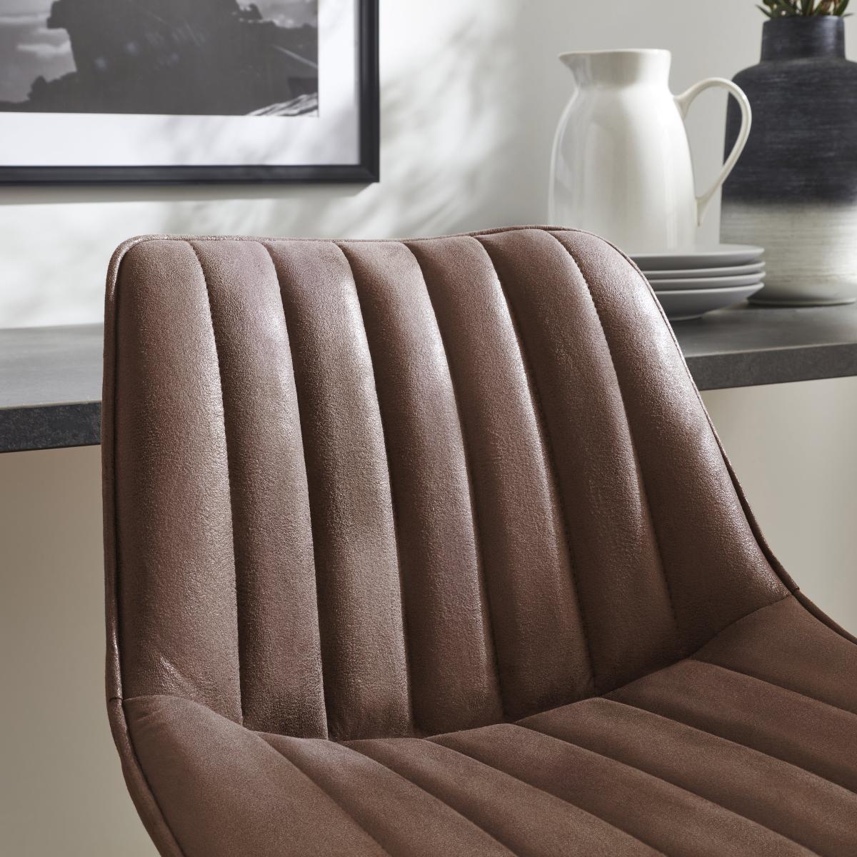 Zion Microsuede Bar Stool Brown – image 3