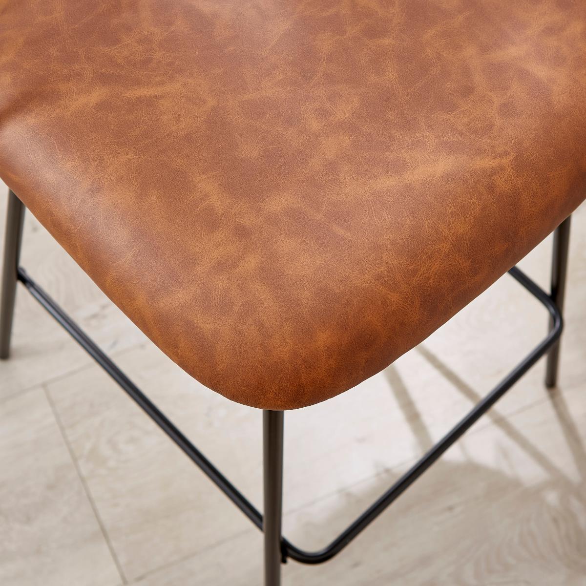 Marcela Faux Leather Bar Stool, Tan Tan (Brown) – image 3