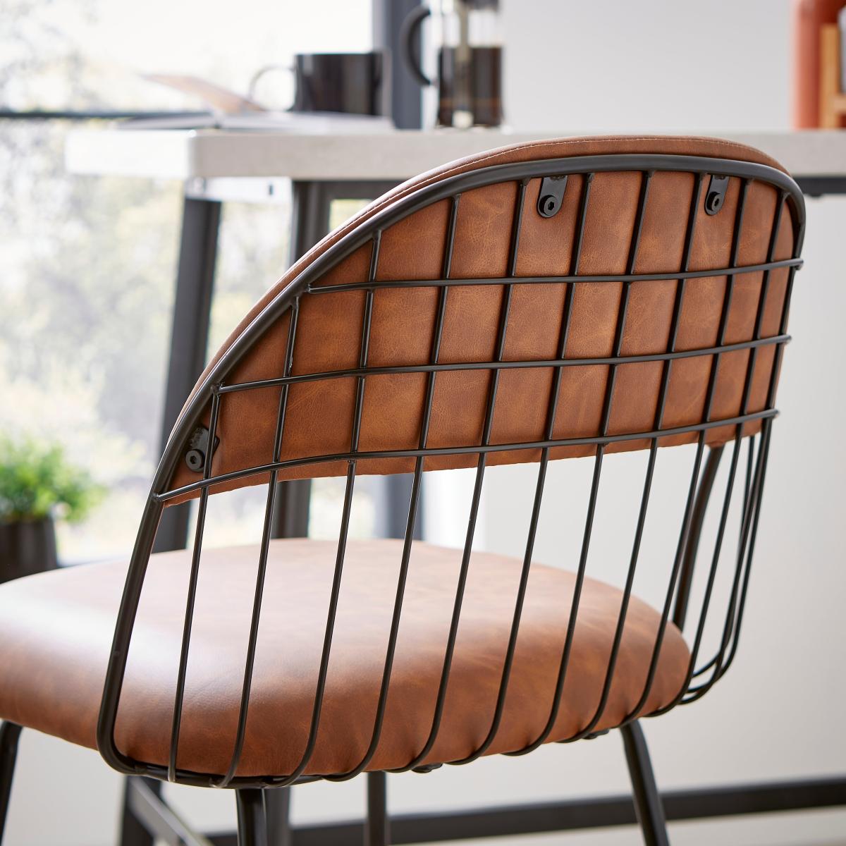 Marcela Faux Leather Bar Stool, Tan Tan (Brown) – image 4