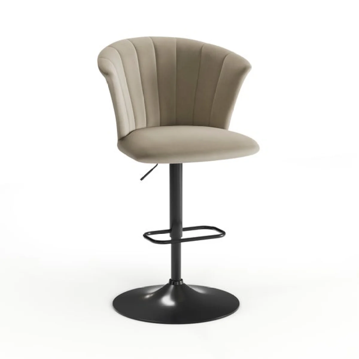 Kendall Bar Stool with Black Legs, Velvet – image 7