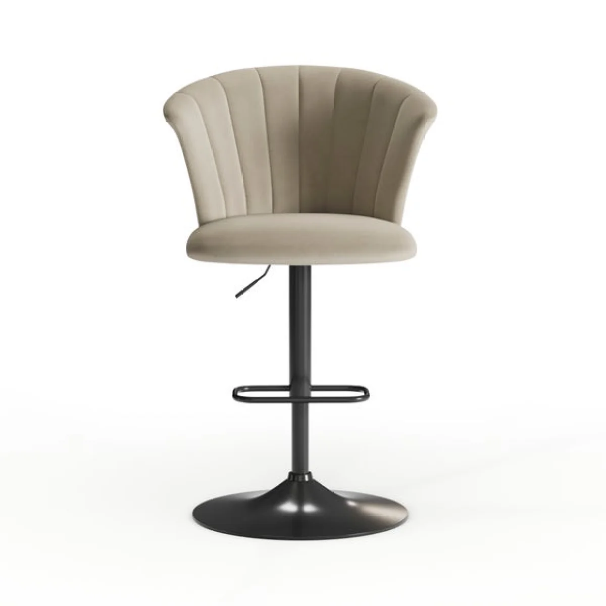 Kendall Bar Stool with Black Legs, Velvet – image 8