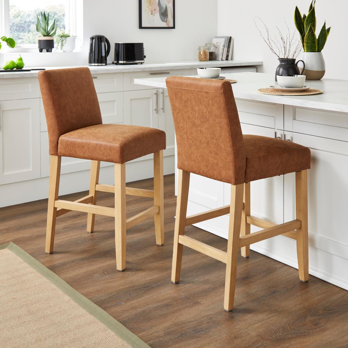 Oakley Counter Height Bar Stool Tan – image 2