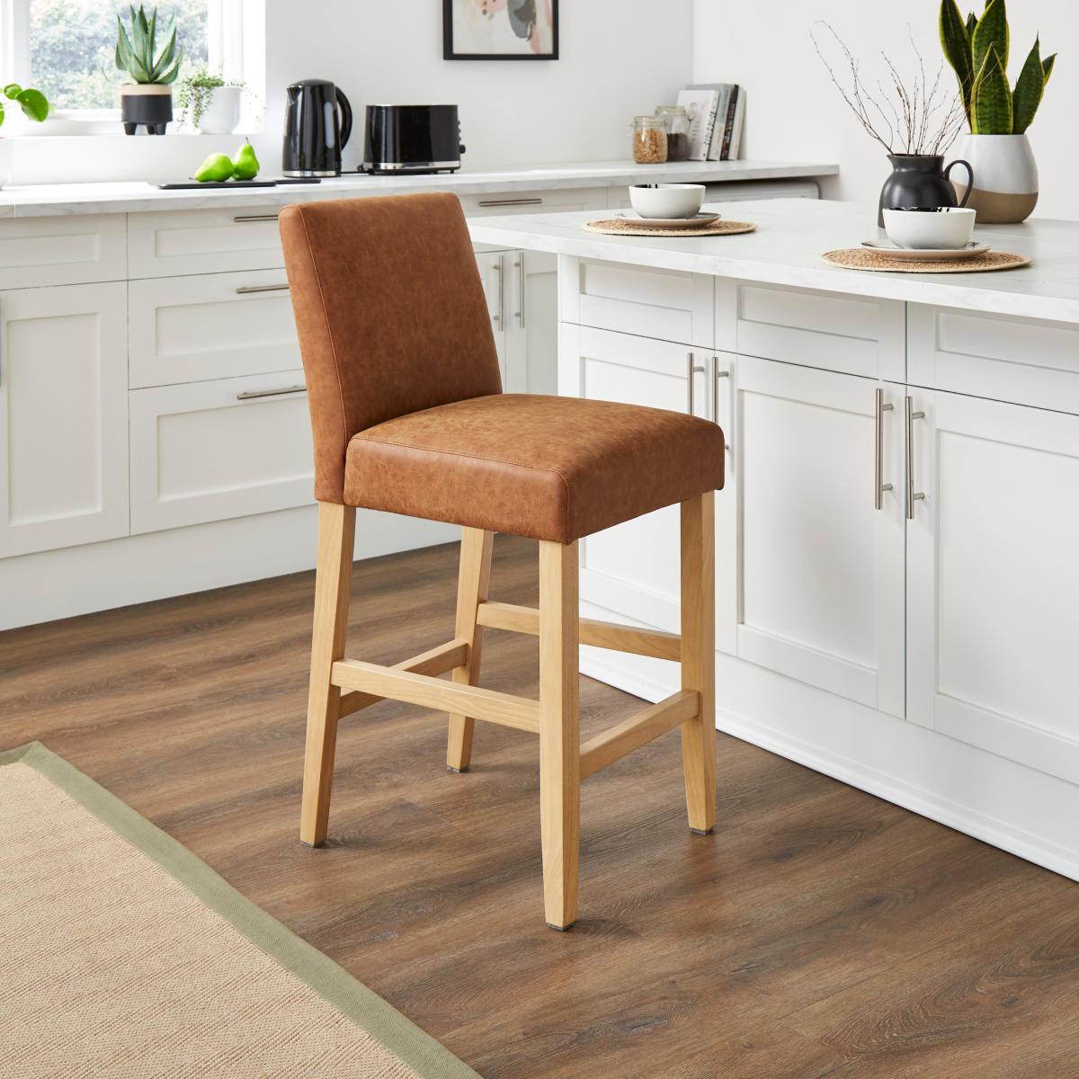 Oakley Counter Height Bar Stool Tan – image 1