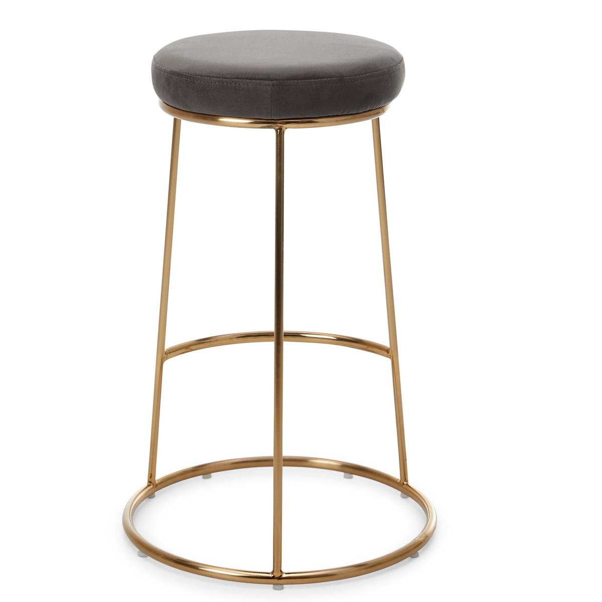 Zeta Velvet Bar Stool - Grey Grey – image 5