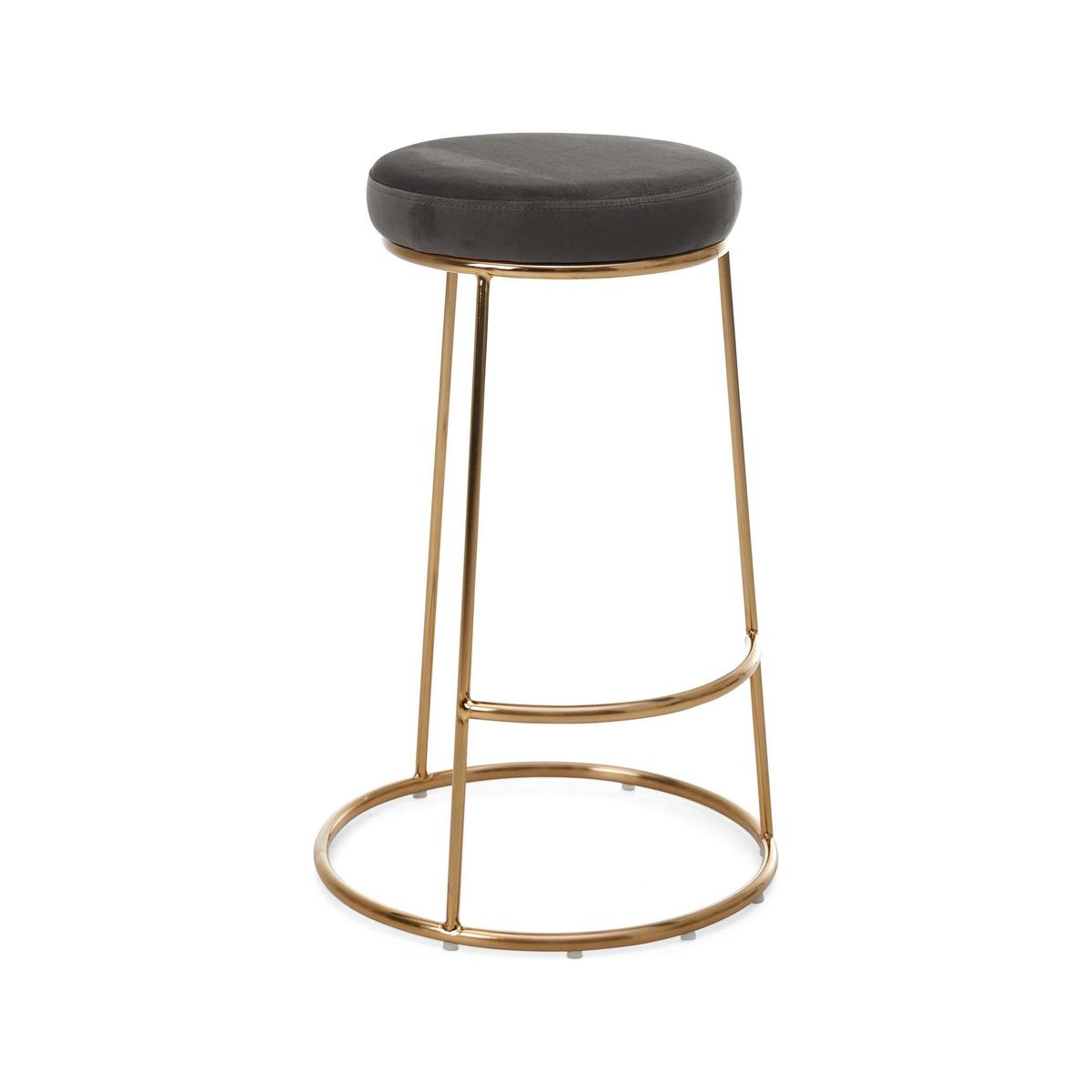 Zeta Velvet Bar Stool - Grey Grey – image 2