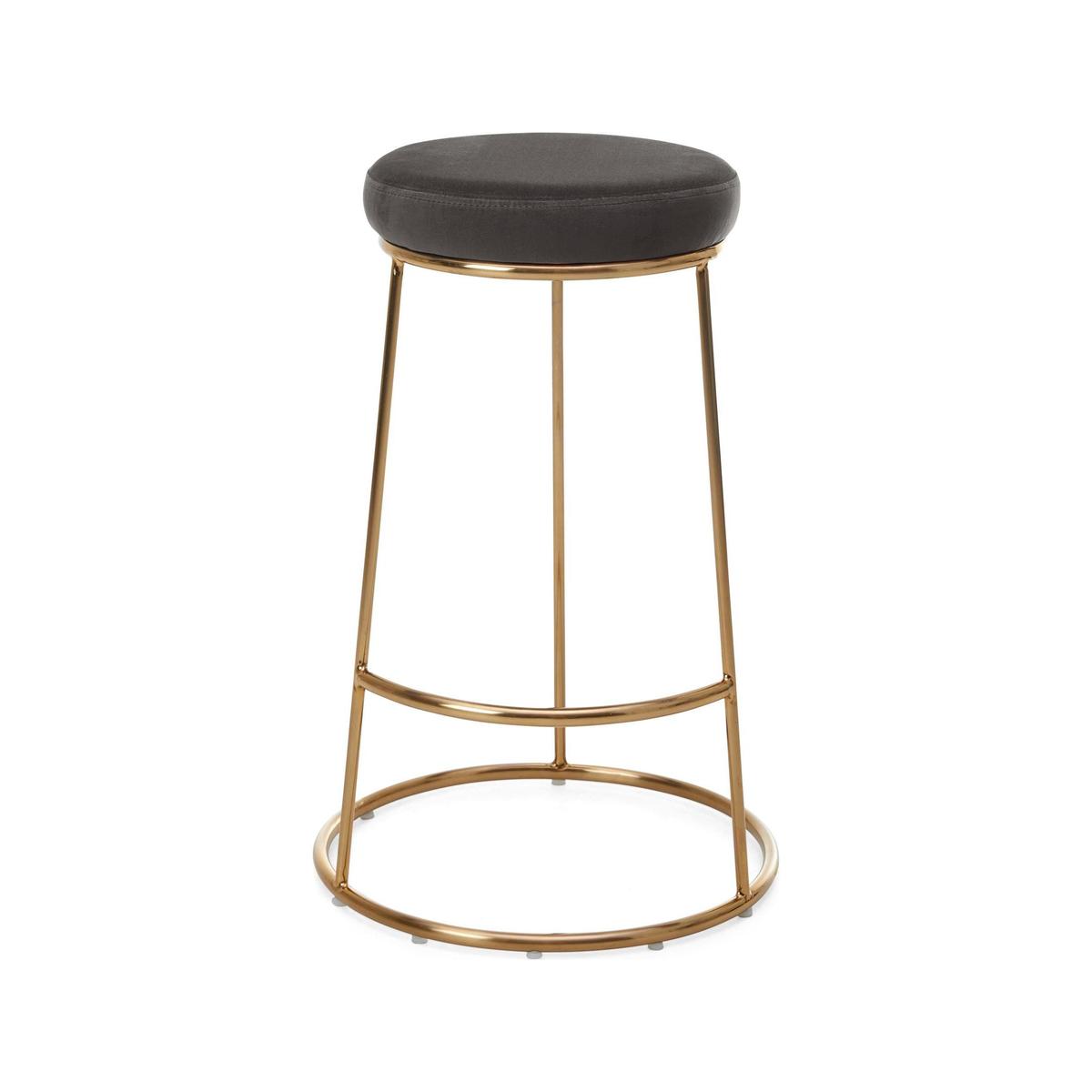 Zeta Velvet Bar Stool - Grey Grey – image 1