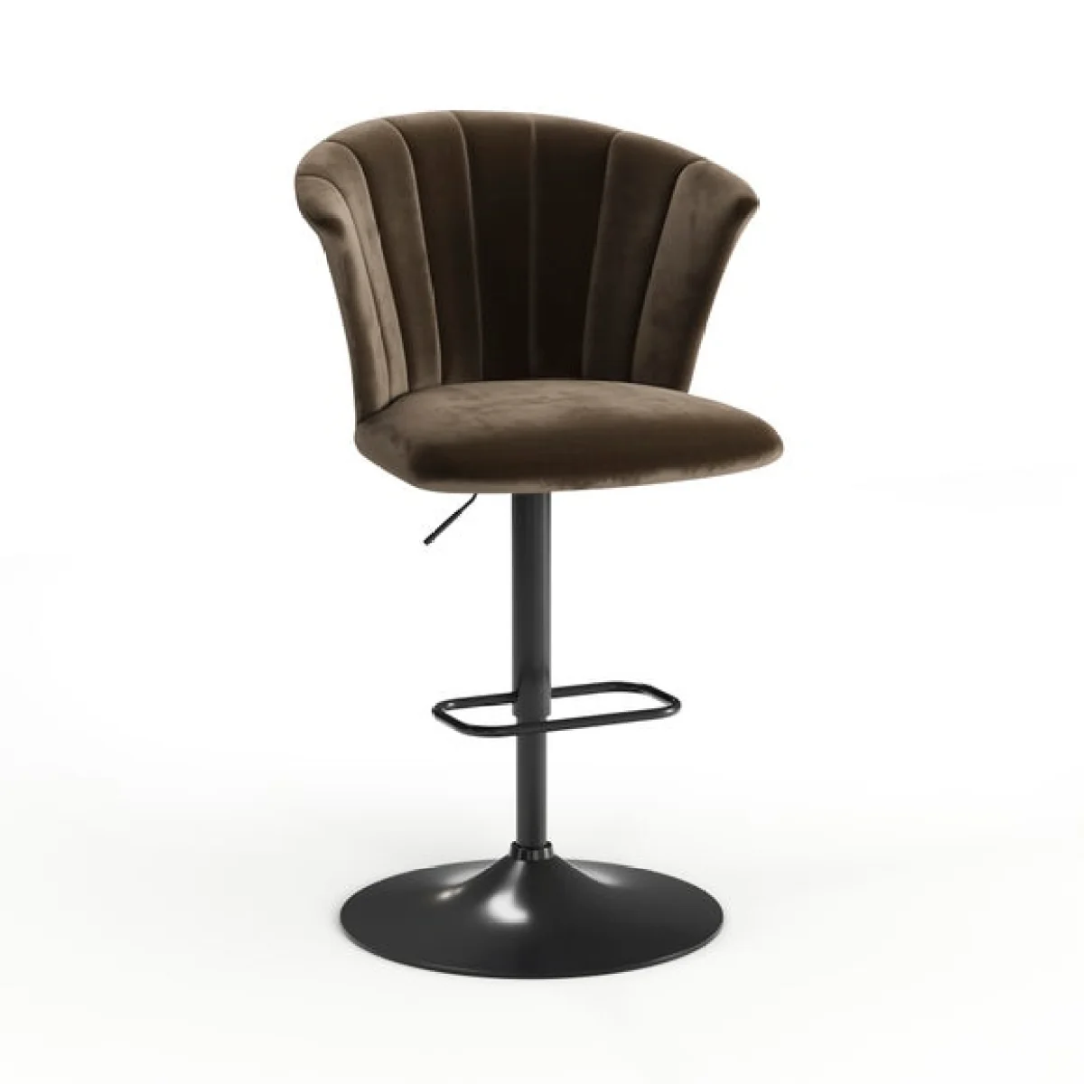 Kendall Bar Stool with Black Legs, Velvet – image 7