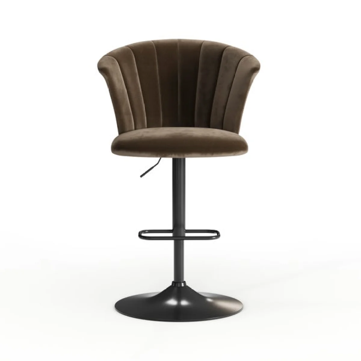 Kendall Bar Stool with Black Legs, Velvet – image 8