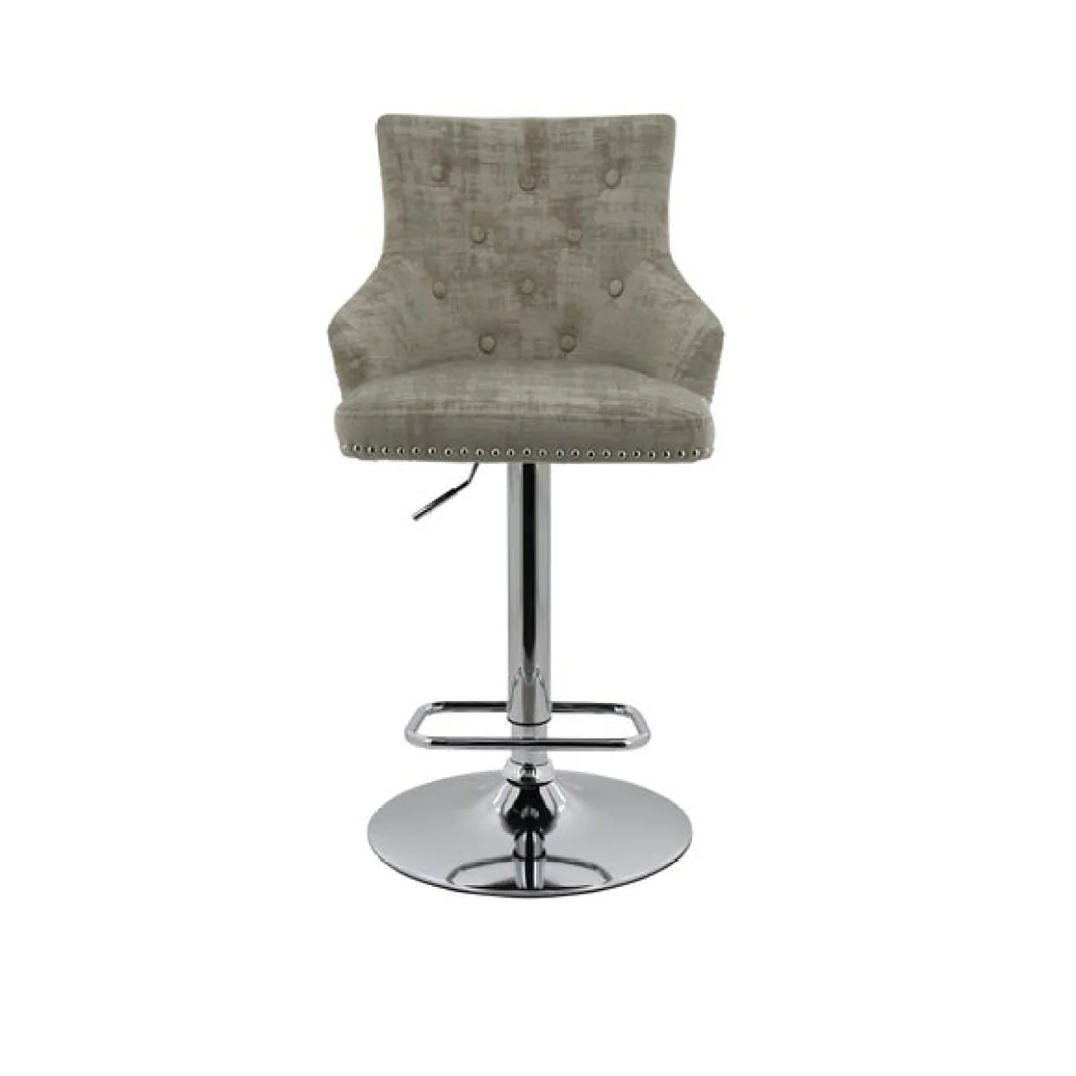 Selena Adjustable Height Swivel Bar Stool, Velvet – image 2