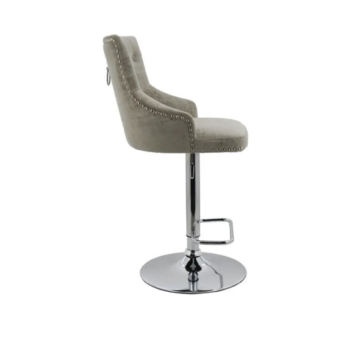 Selena Adjustable Height Swivel Bar Stool, Velvet – image 3