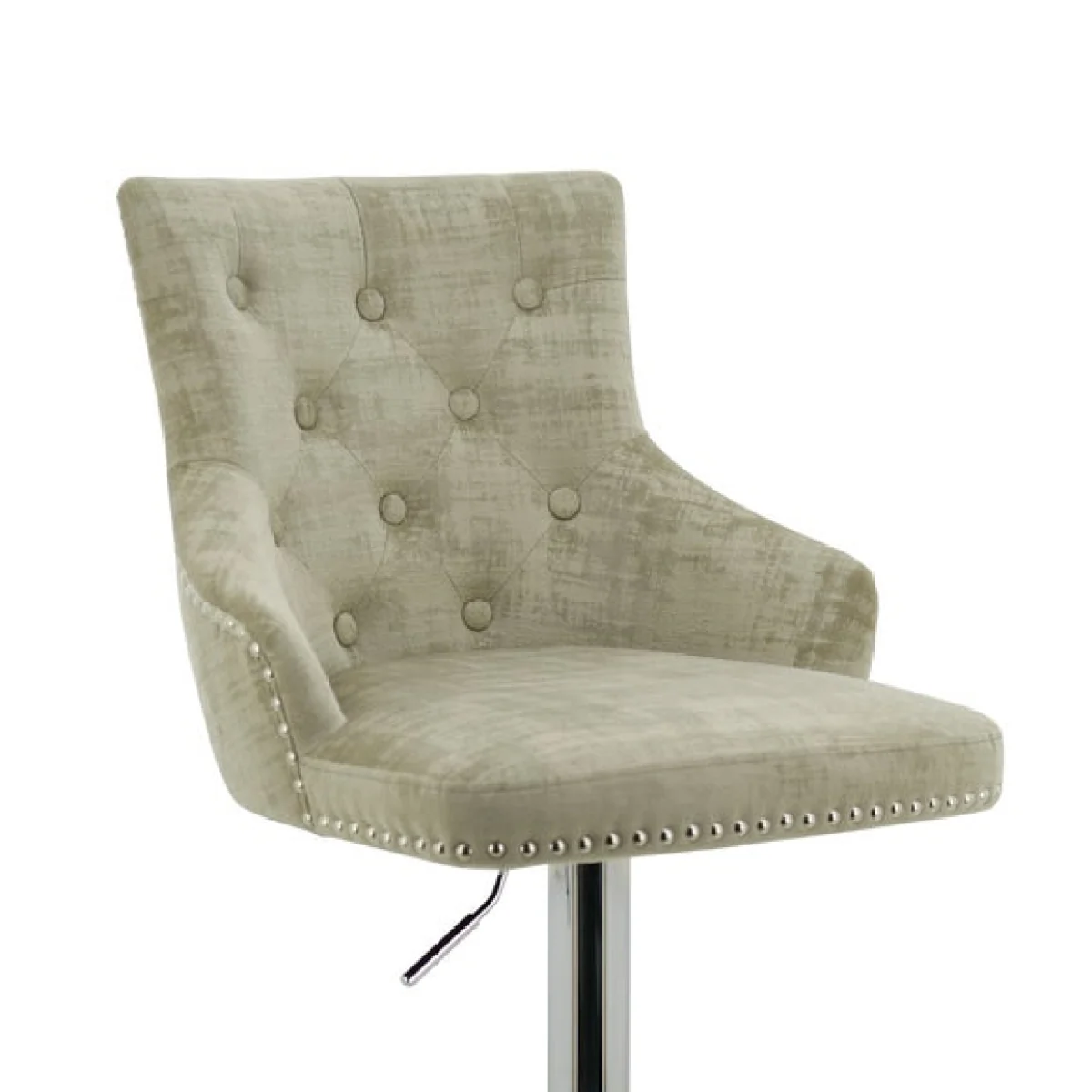 Selena Adjustable Height Swivel Bar Stool, Velvet – image 5